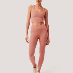 Pact Women's Ribbed Pink Leggings
